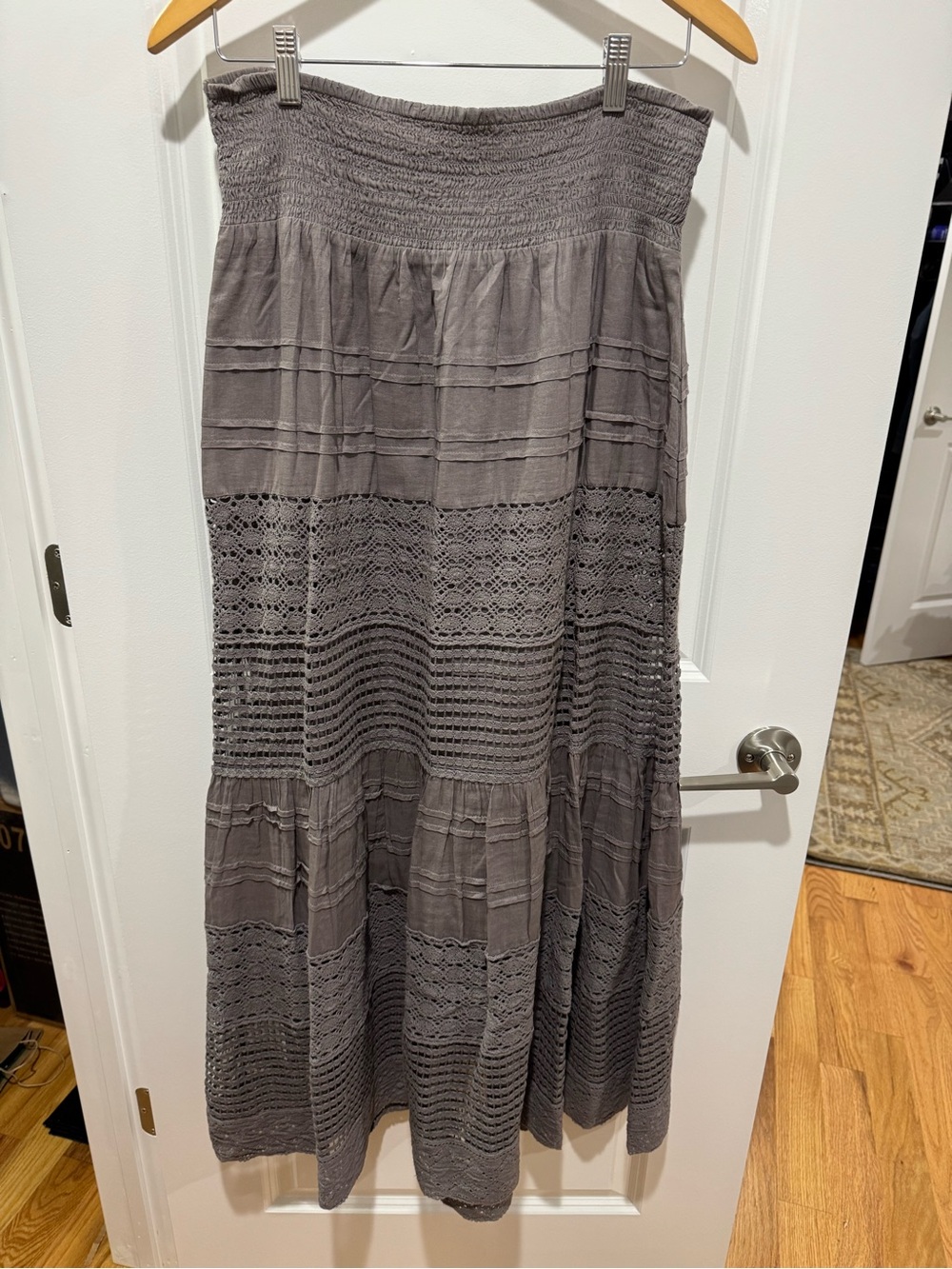 Garnet Hill cotton maxi skirt size M